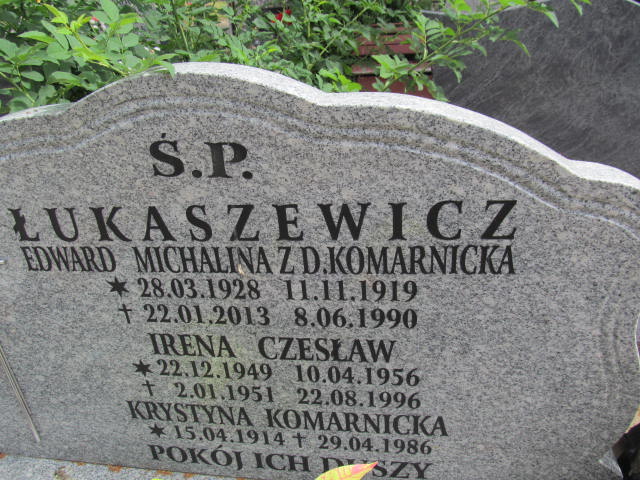 Irena Łukaszewicz 1949 Drawsko Pomorskie - Grobonet - Wyszukiwarka osób pochowanych