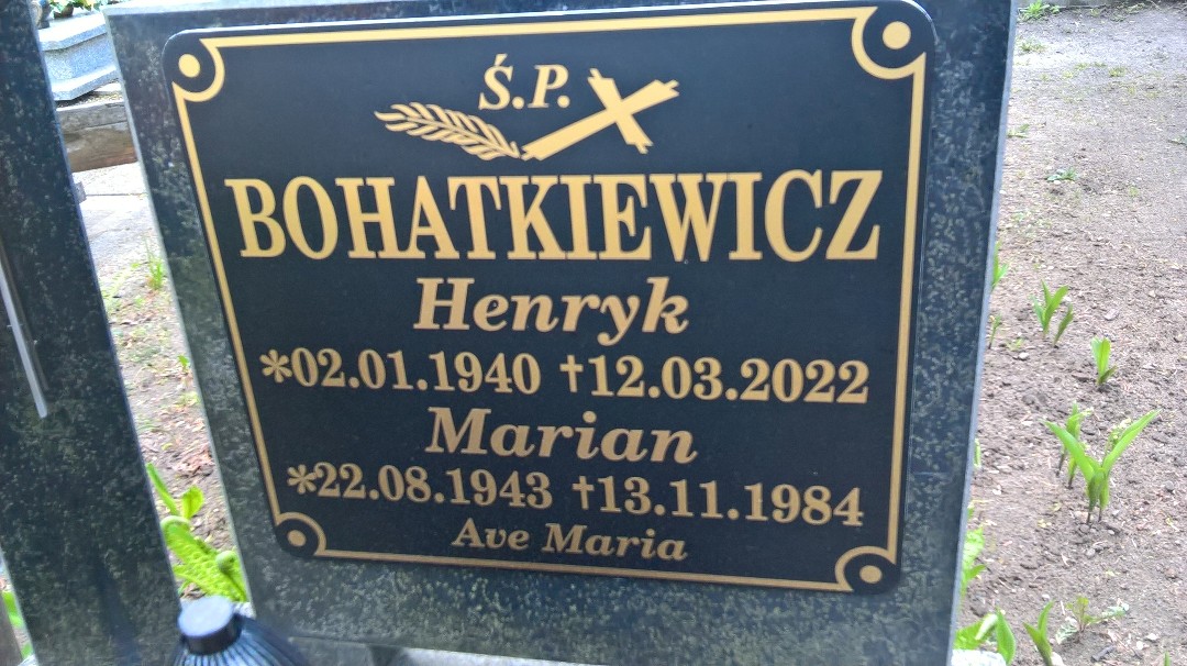 Grób Henryk Bohatkiewicz