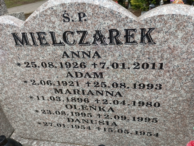 Danuta Mielczarek 1954 Drawsko Pomorskie - Grobonet - Wyszukiwarka osób pochowanych