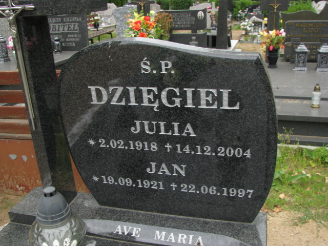 Julia Dzięgiel 1918 Drawsko Pomorskie - Grobonet - Wyszukiwarka osób pochowanych