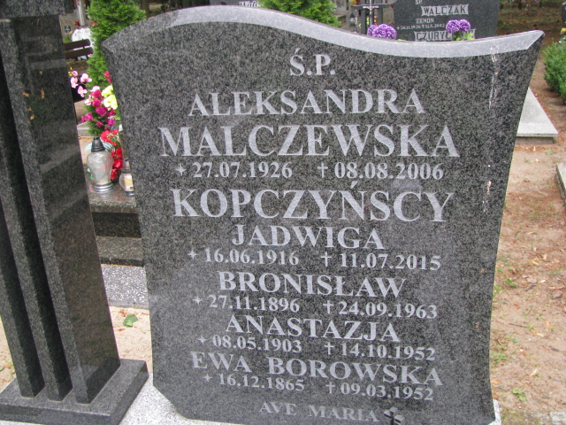 Aleksandra Malczewska 1926 Drawsko Pomorskie - Grobonet - Wyszukiwarka osób pochowanych