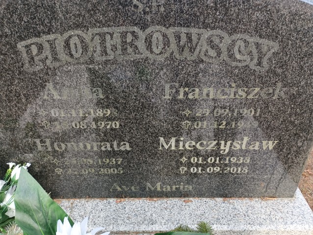 Franciszek Piotrowski 1901 Drawsko Pomorskie - Grobonet - Wyszukiwarka osób pochowanych