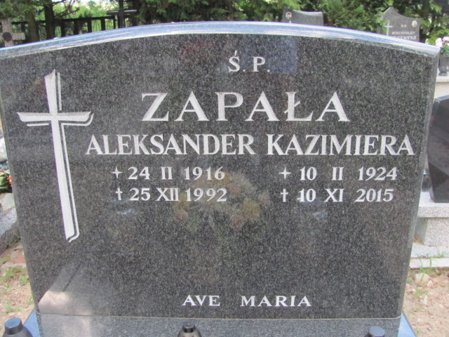 Aleksander Zapała 1916 Drawsko Pomorskie - Grobonet - Wyszukiwarka osób pochowanych